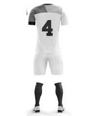 White sports uniform with black number 4 on a white background